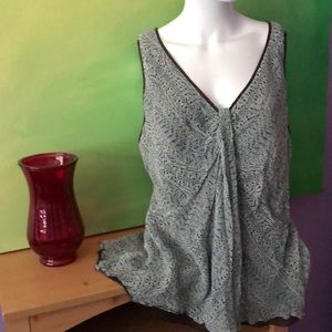 Nine West Dressy Tank Top Blue/ Brown Design